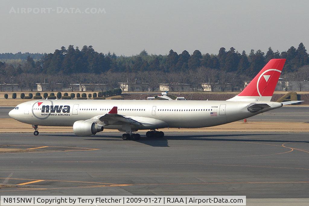 N815NW, 2007 Airbus A330-323X C/N 0817, NW A330 at Narita