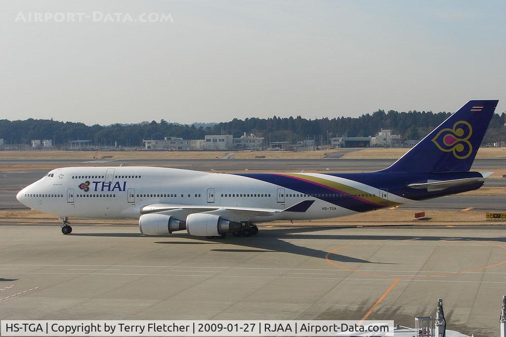HS-TGA, 2001 Boeing 747-4D7 C/N 32369, Thai B747 at Narita