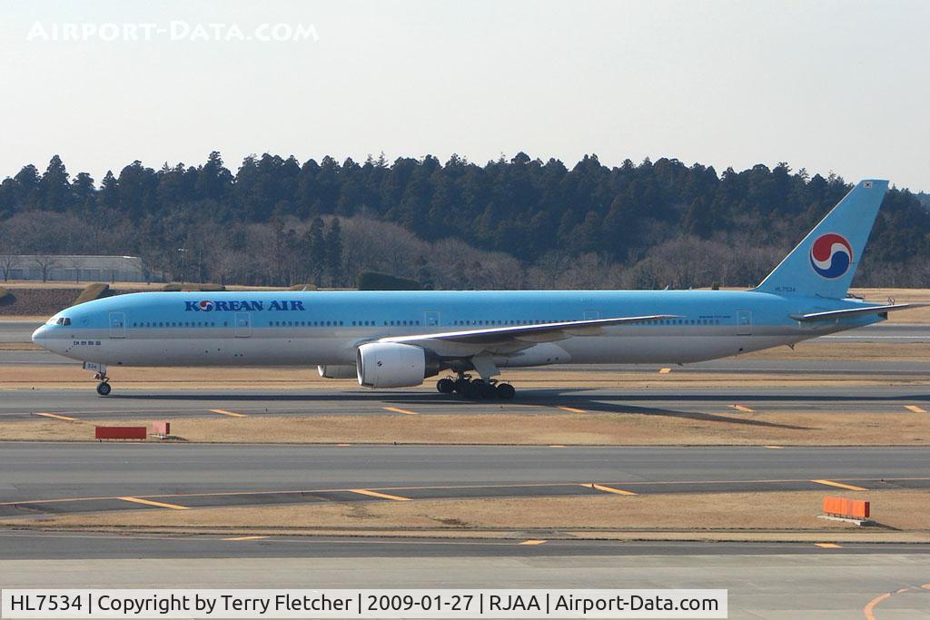 HL7534, 1999 Boeing 777-3B5 C/N 27950, KAL B777 at Narita