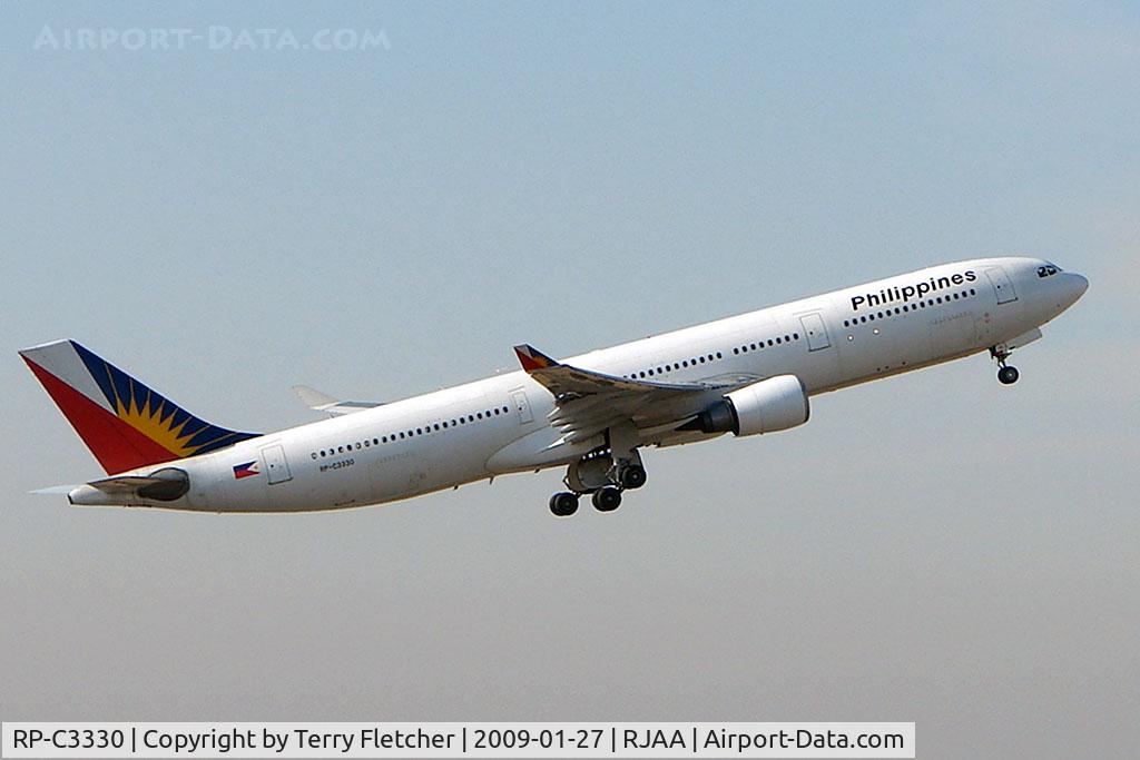 RP-C3330, Airbus A330-301 C/N 183, Phillipines A330 departs Narita