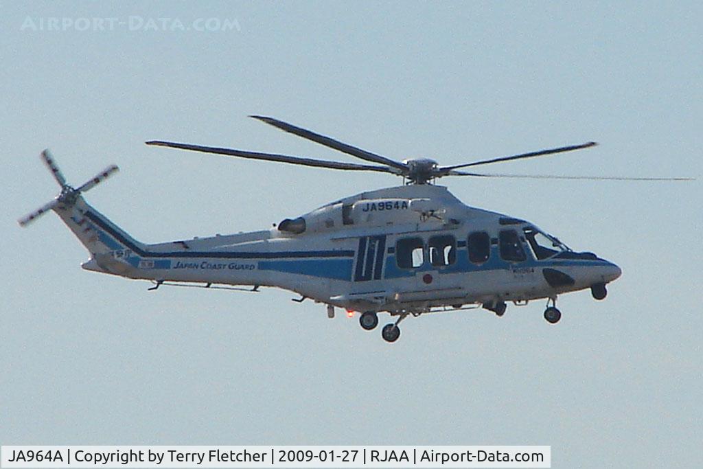JA964A, AgustaWestland AW-139 C/N 31218, Agusta Westland AW139 down the runway at Narita