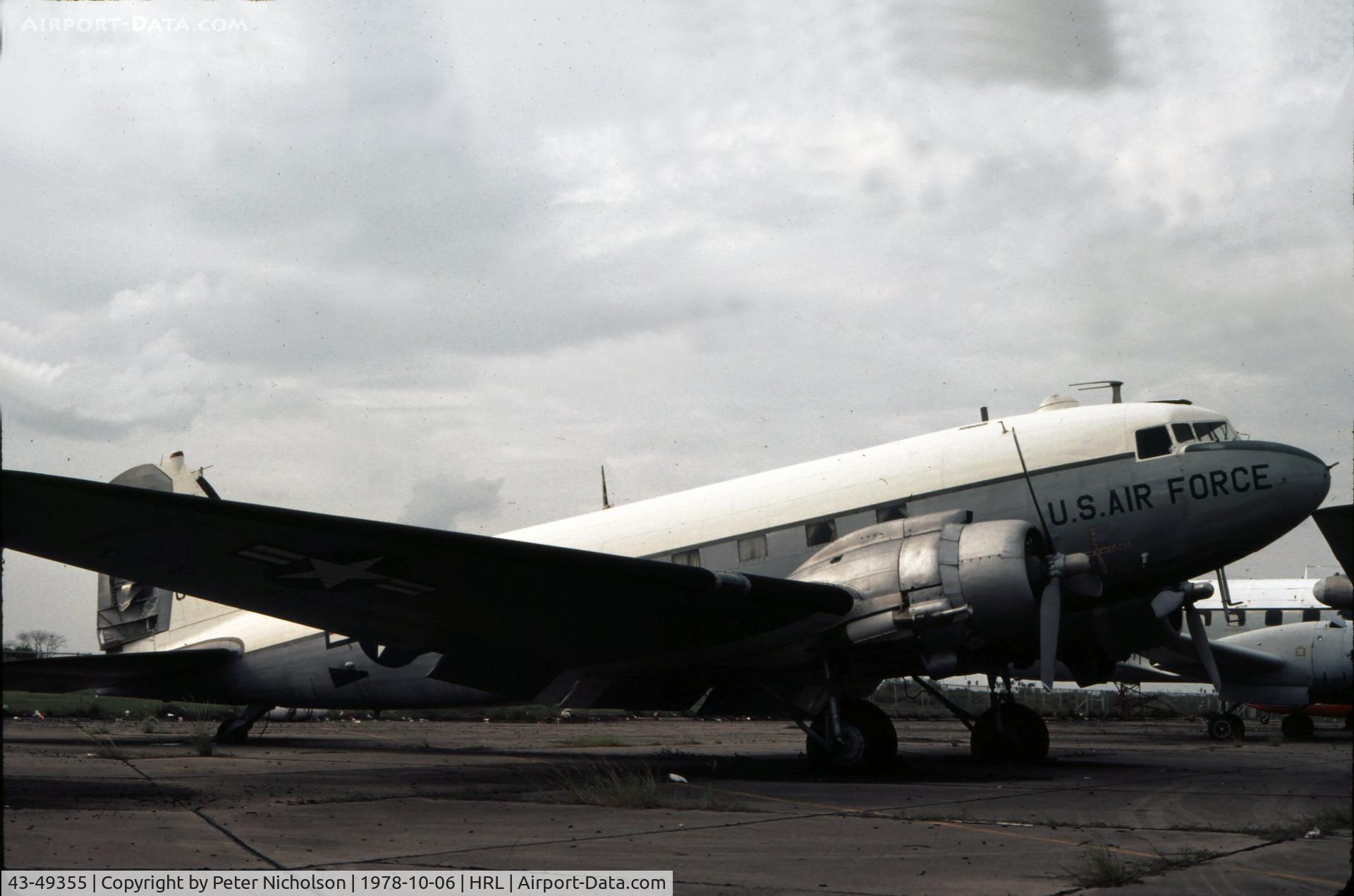 43-49355, 1943 Douglas VC-47D Skytrain C/N 26616, On loan from the USAF Museum, this Skytrain was in the static park of the Confederate Air Force during their 1978 Airshow.