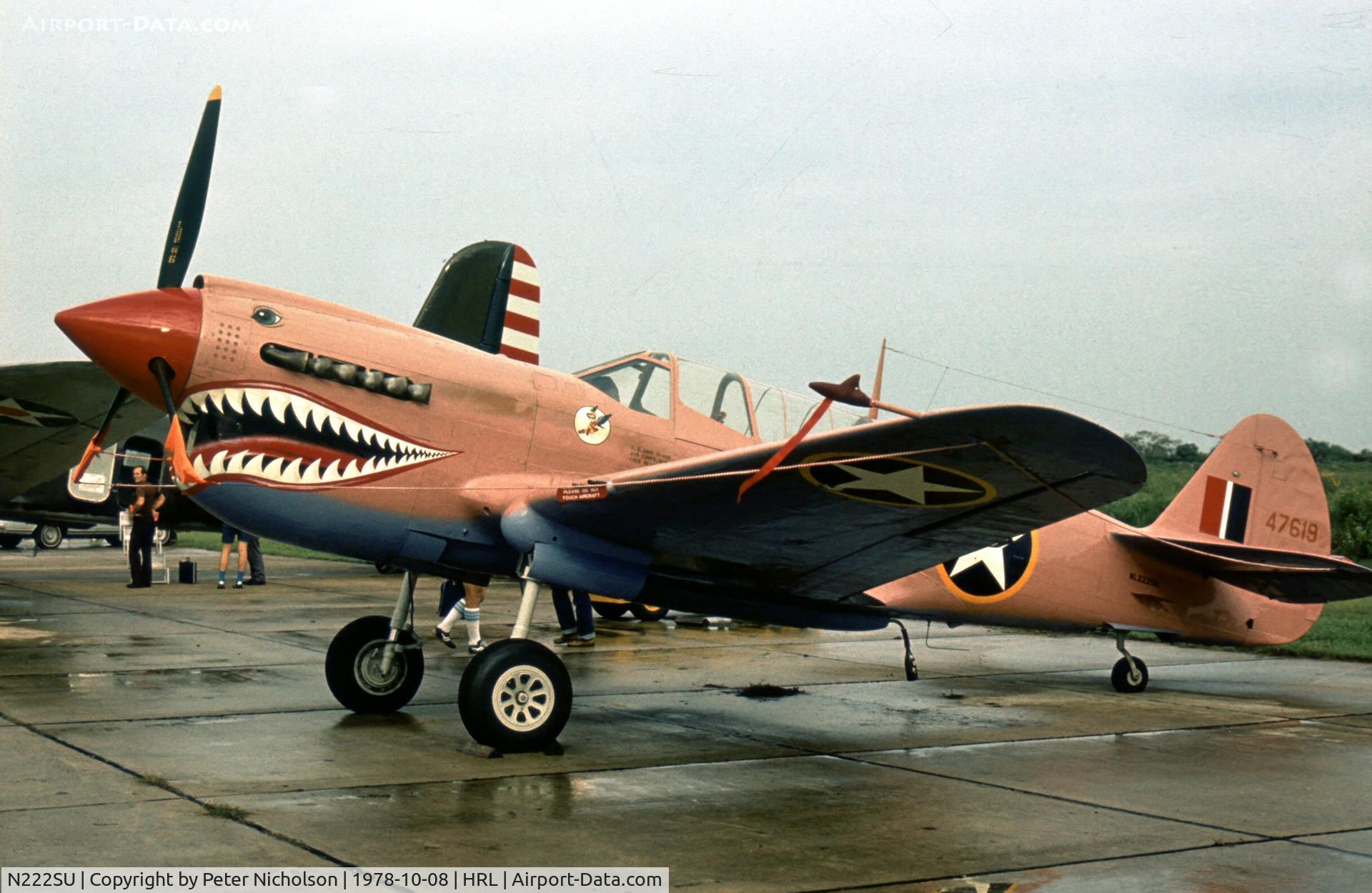 N222SU, 1944 Curtiss P-40N Warhawk C/N 33359, As NL222SU this Warhawk attended the 1978 Confederate Air Force Airshow.