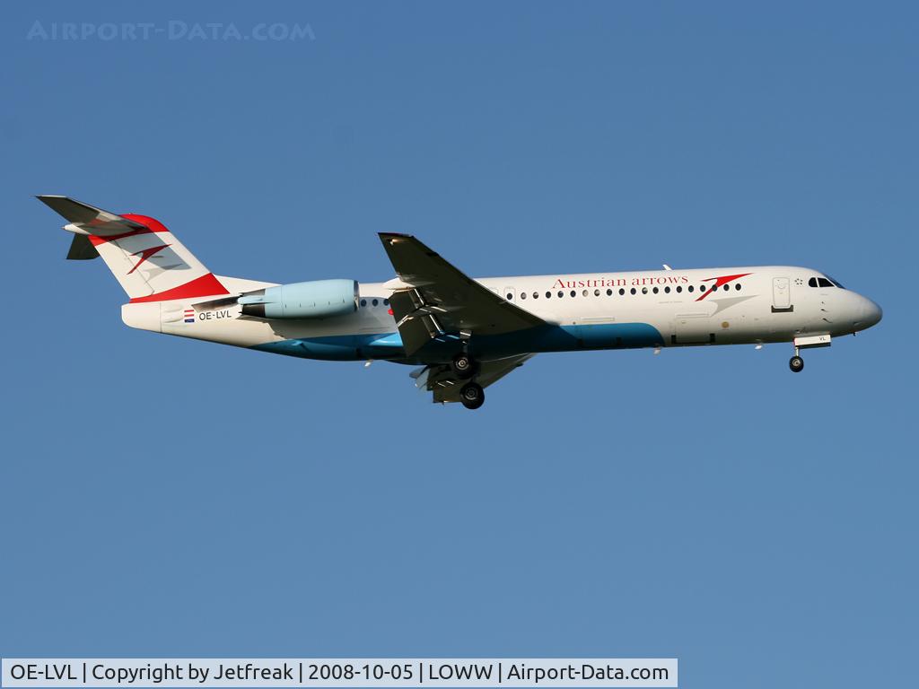 OE-LVL, 1992 Fokker 100 (F-28-0100) C/N 11404, Austrian Arrows Fokker F-100, c/n: 11404