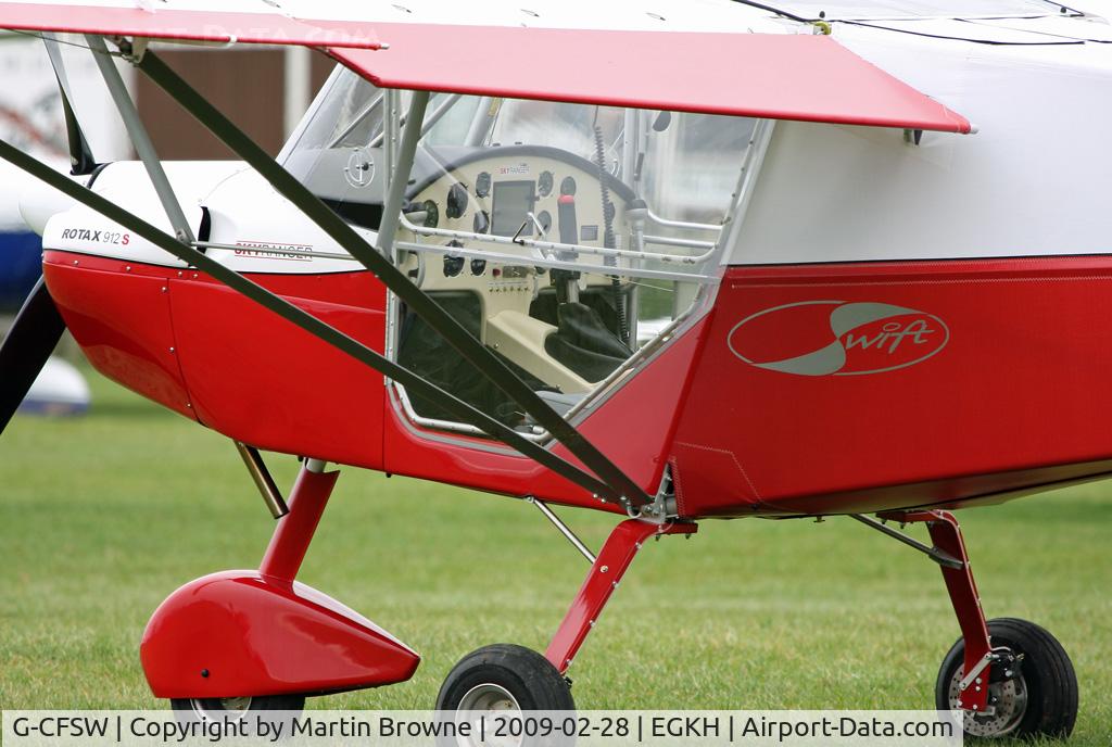 G-CFSW, 2008 Skyranger Swift 912S(1) C/N BMAA/HB/587, Cockpit area close-up.