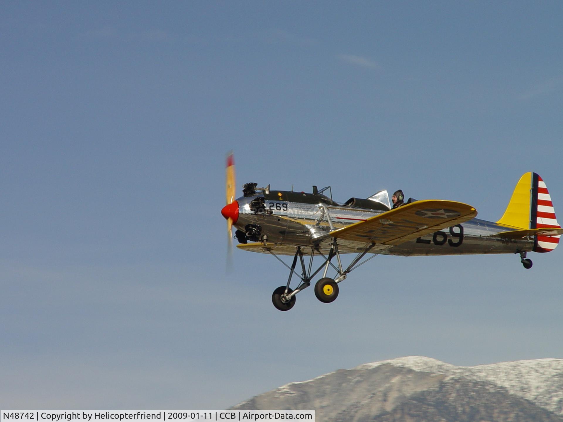 N48742, 1941 Ryan Aeronautical ST3KR C/N 1298, Solo pass before landing