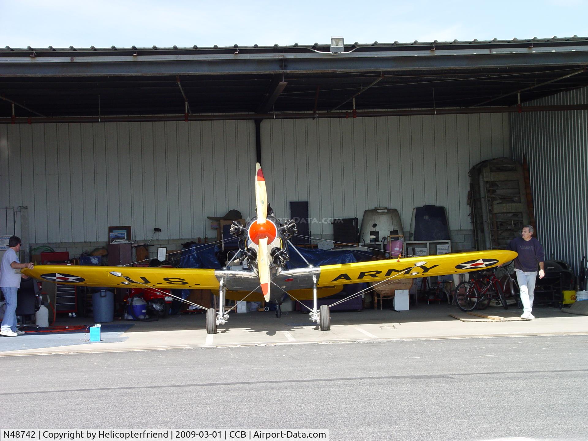 N48742, 1941 Ryan Aeronautical ST3KR C/N 1298, Safely parked at home