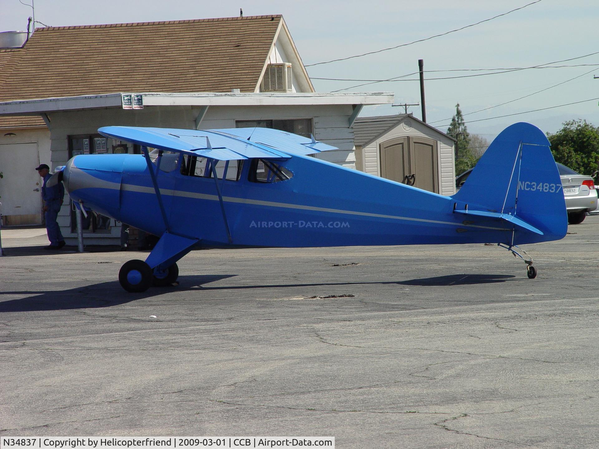 N34837, 1941 Porterfield 75C C/N 1657, Parked and waiting at Cable