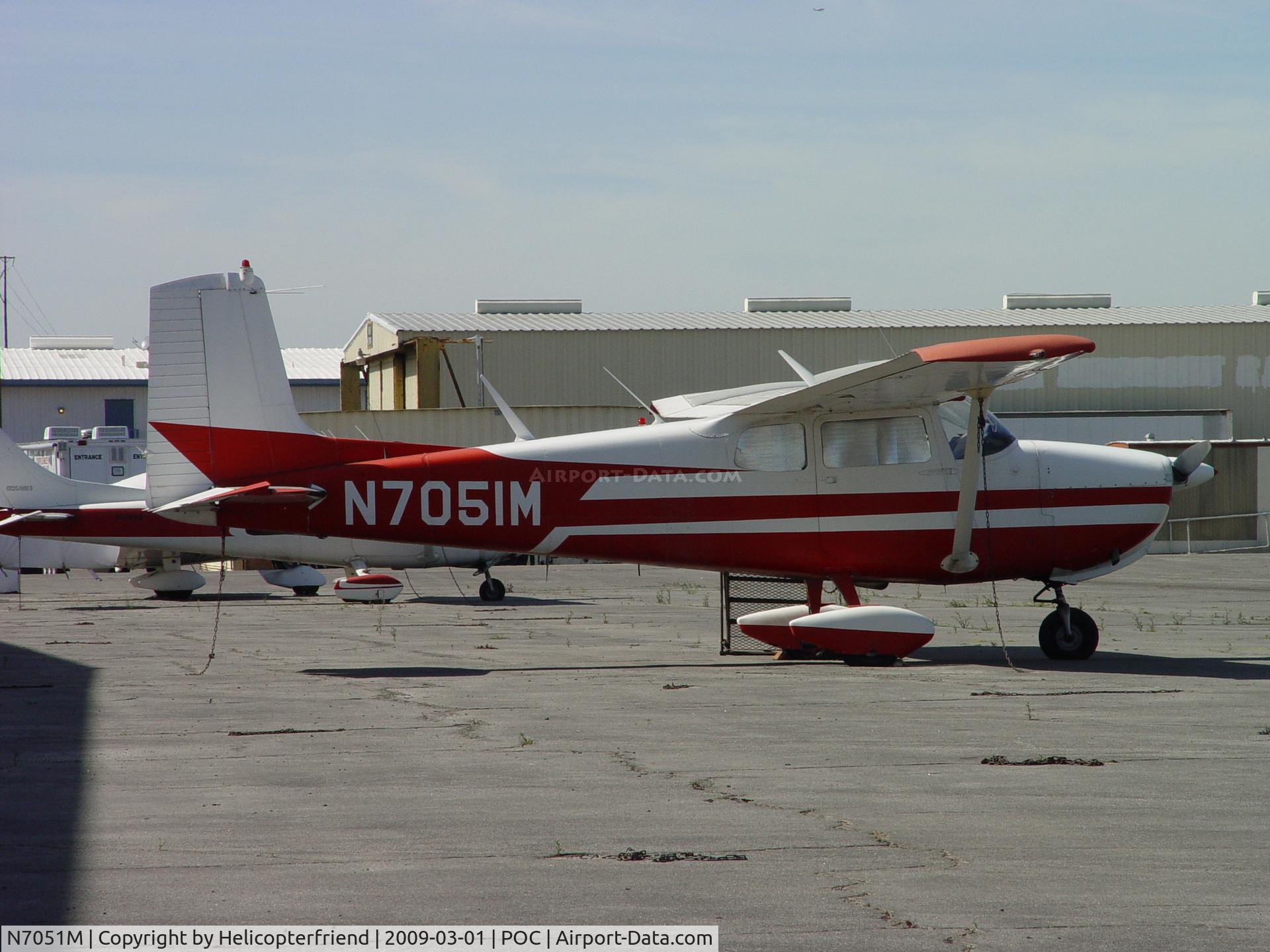 N7051M, 1958 Cessna 175 Skylark C/N 55351, Parked at Brackett