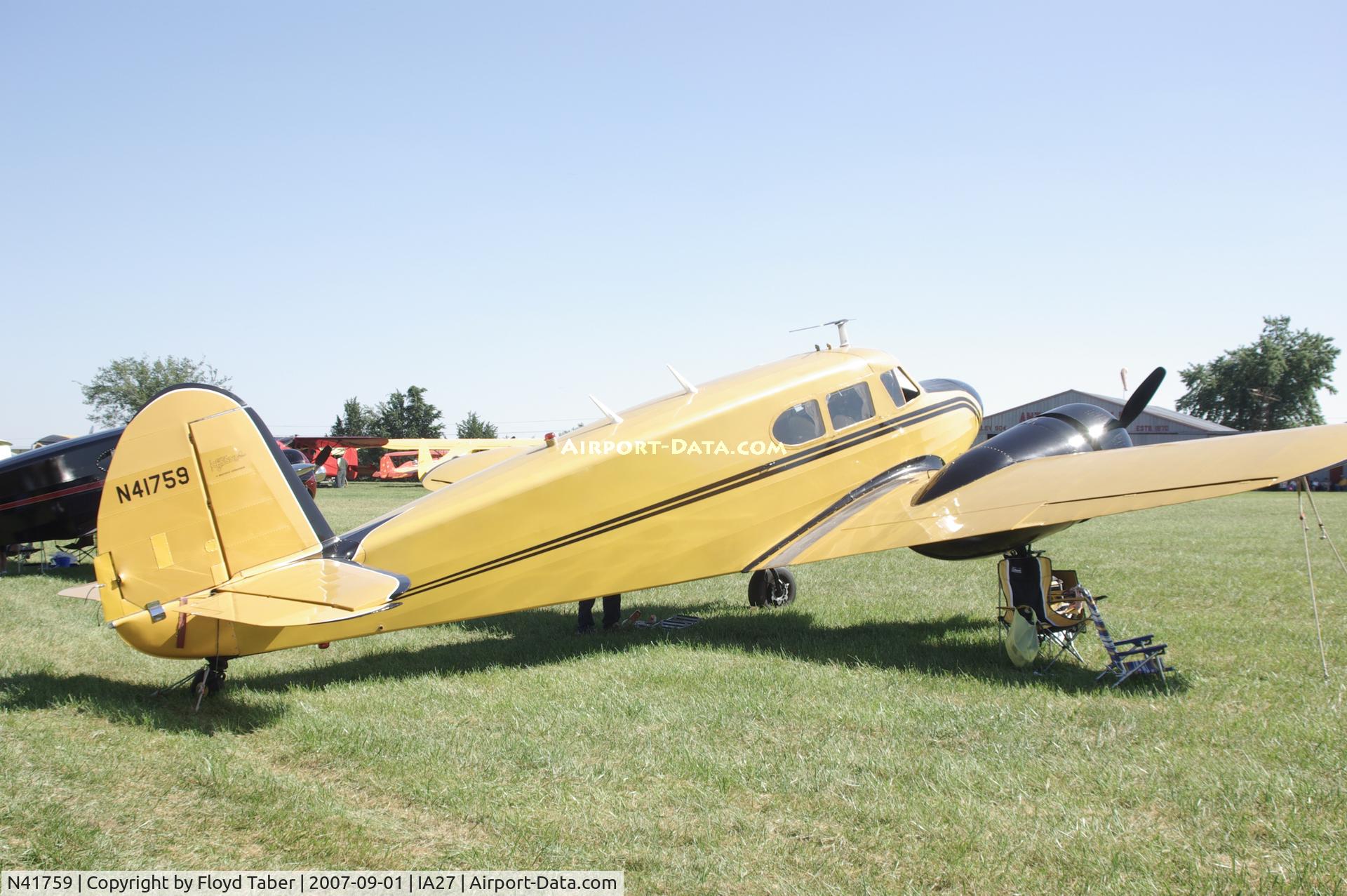 N41759, 1944 Cessna UC-78 (T-50) Bobcat C/N 5807, Blakesburg Antique Fly In