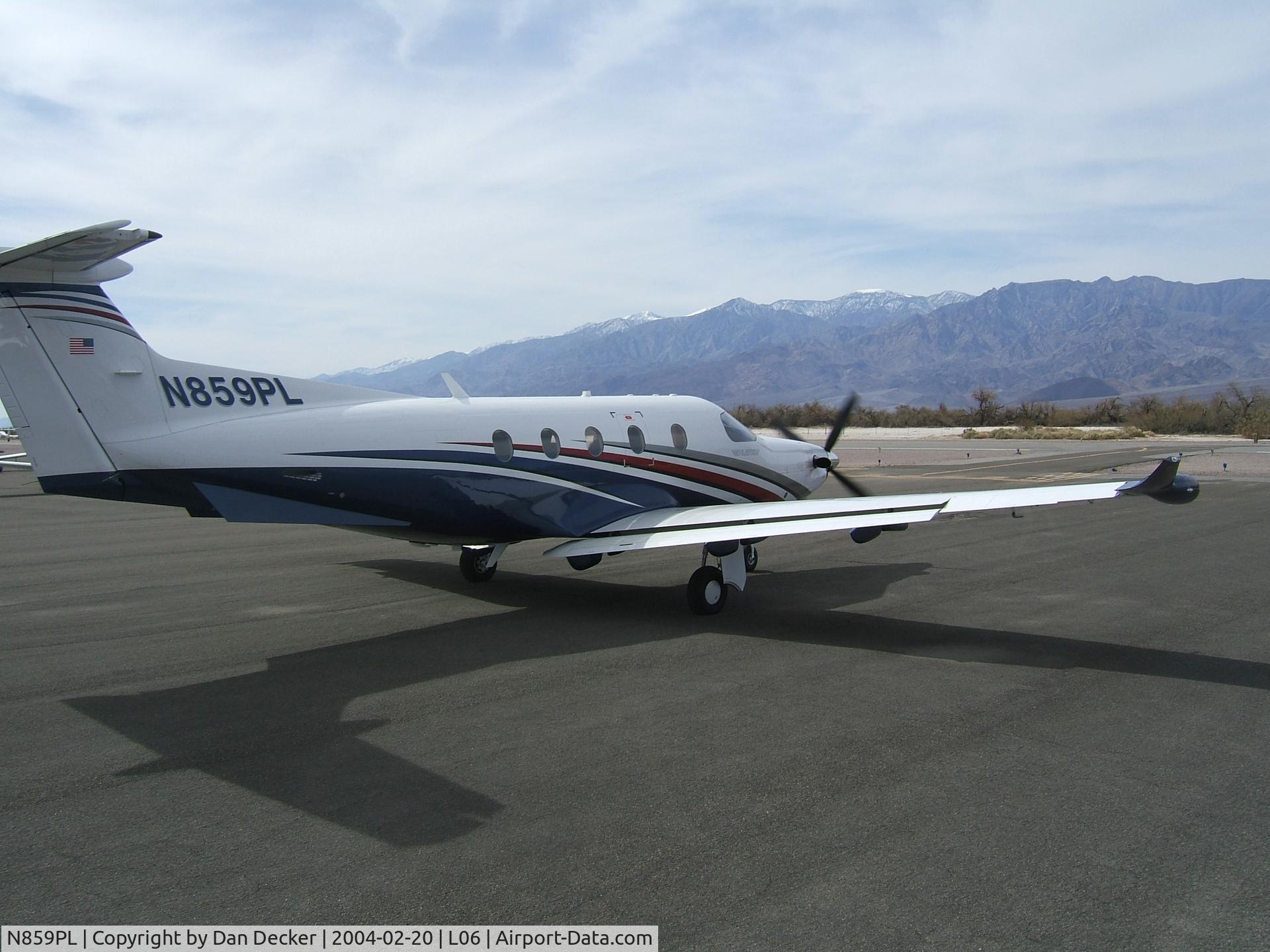 N859PL, 2007 Pilatus PC-12/47 C/N 859, At Furnace Creek, Ca for departure.