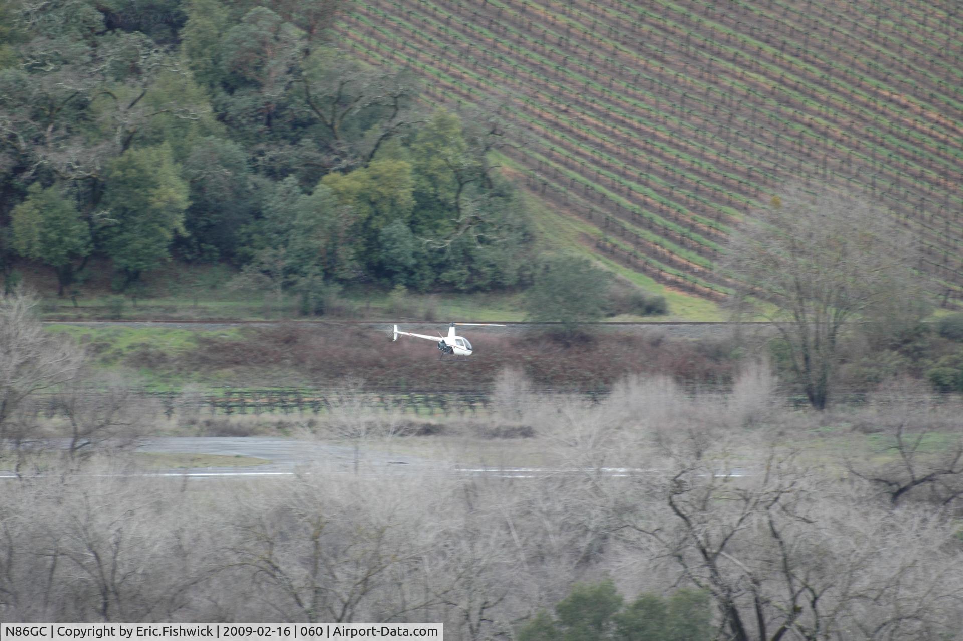N86GC, 2000 Robinson R22 Beta C/N 3126, 5. N86GC over the vineyards in Cloverdale