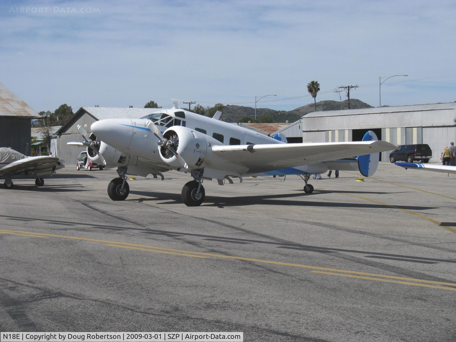 N18E, 1958 Beech E18S C/N BA-383, 1958 Beech SUPER E18S, two P&W R-985s 450 Hp each, old friend first photographed at EAA AirVenture 2008