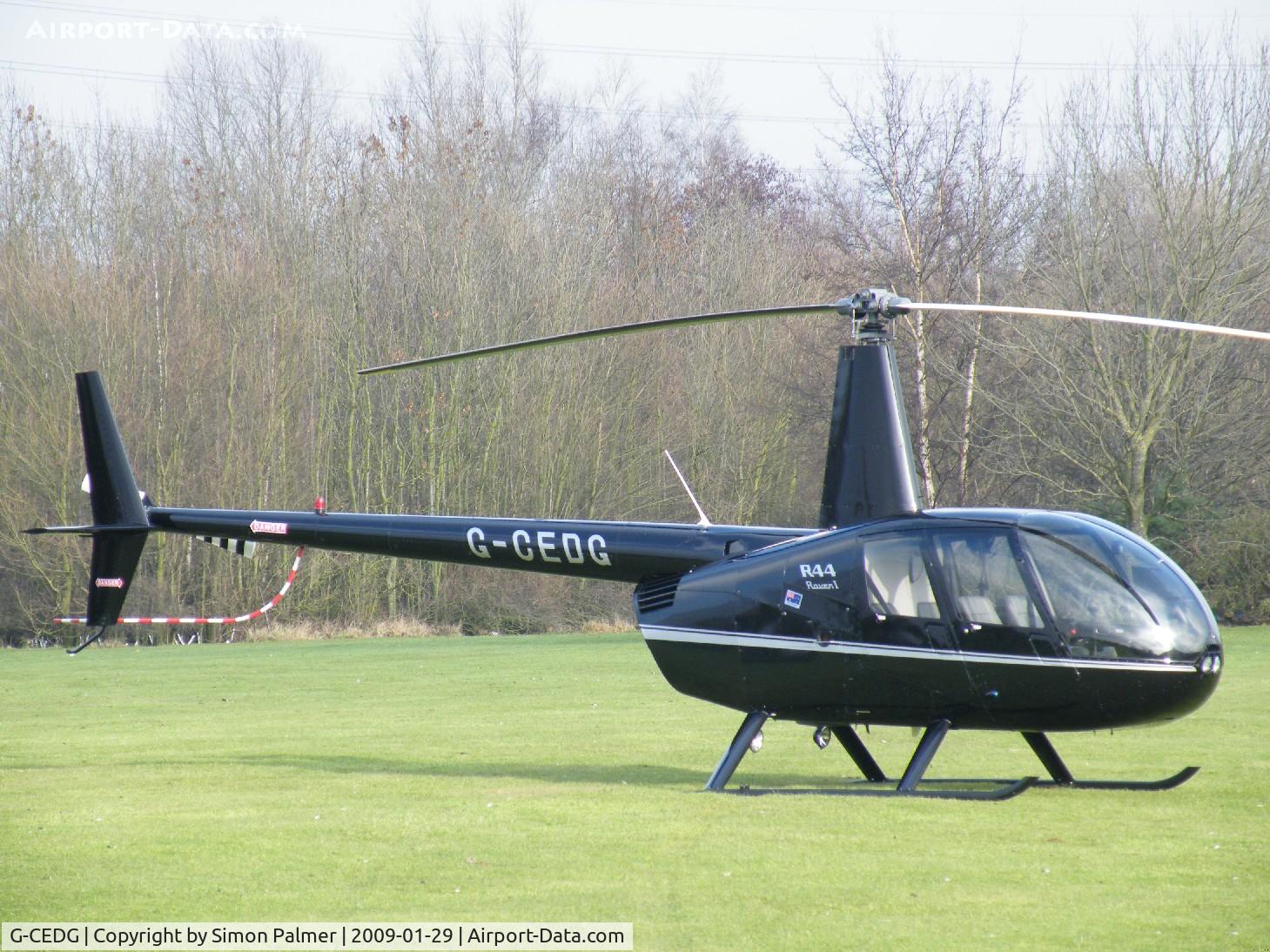 G-CEDG, 2006 Robinson R44 Raven C/N 1639, R44 visiting a hotel in Northampton