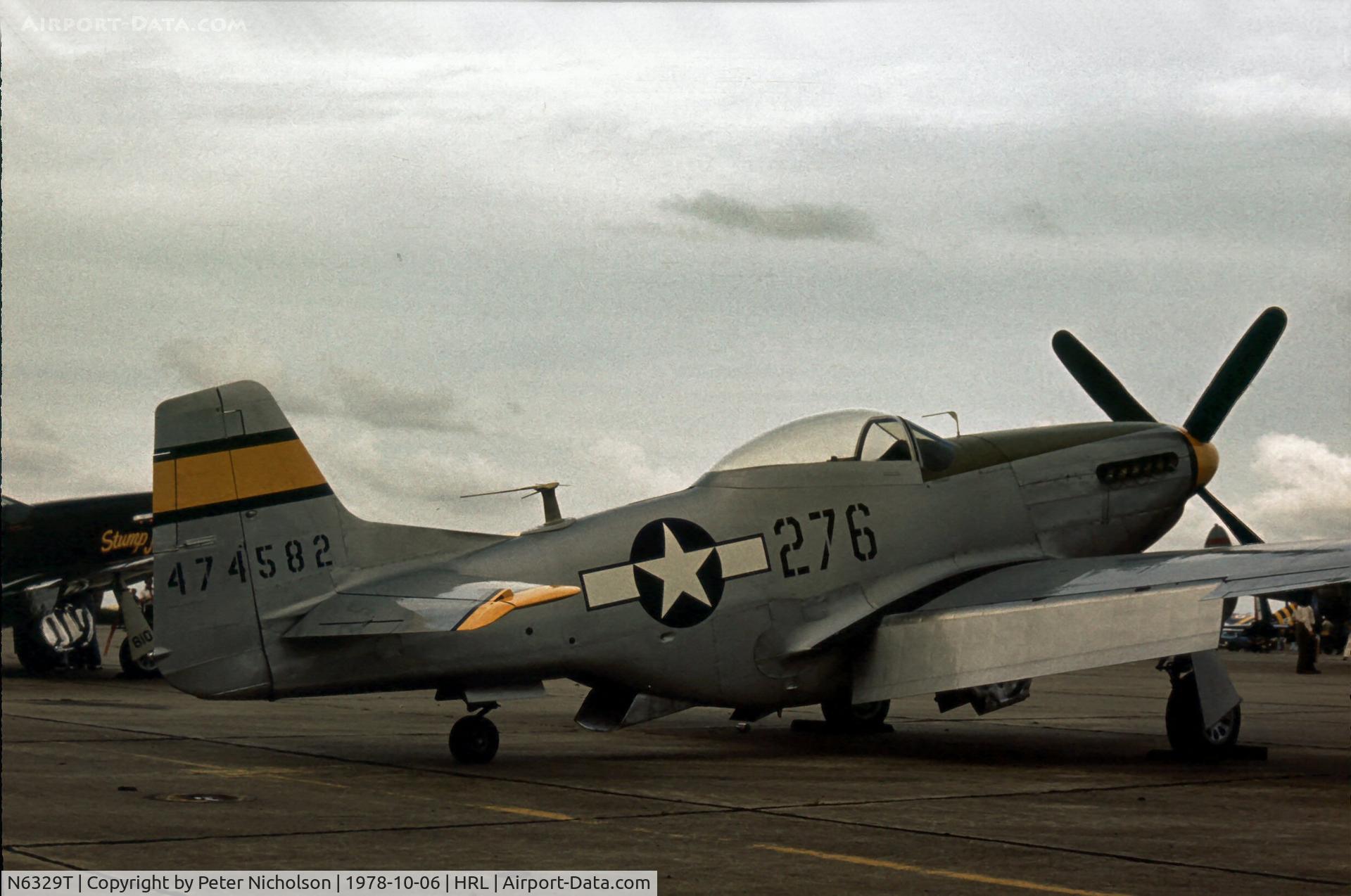 N6329T, 1946 North American P-51D Mustang C/N 122-41122 (44-74582), Mustang 44-74582 ex RCAF 9253 as NL6329T at the Confederate Air Force Airshow of 1978.
