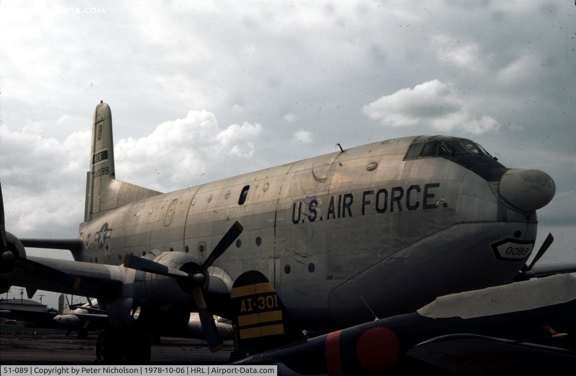 51-089, Douglas C-124C Globemaster II C/N 43423, This Globemaster was on loan from the USAF Museum to the Confederate Air Force when seen at the time of their 1978 Airshow.