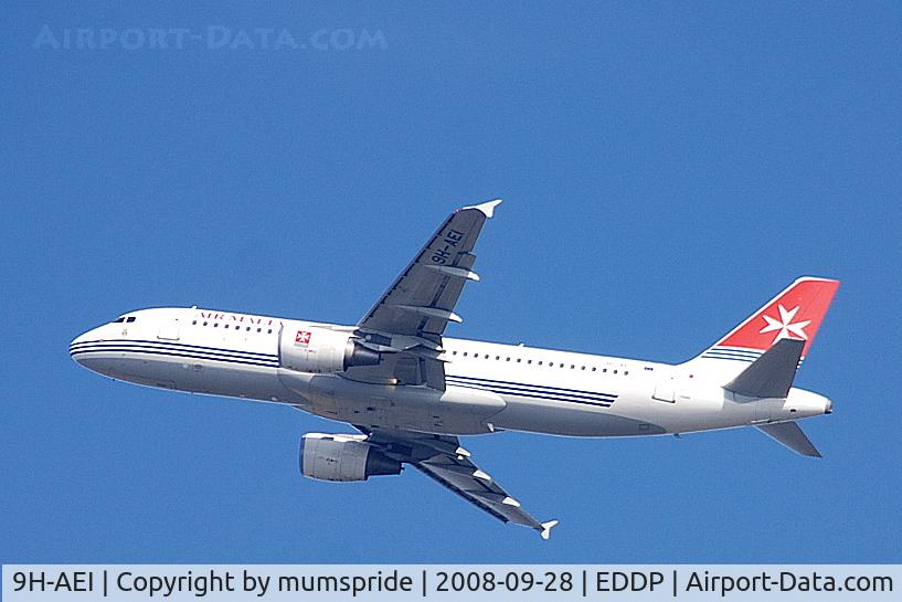 9H-AEI, 2004 Airbus A320-214 C/N 2189, Leaving LEJ southwards to homebase