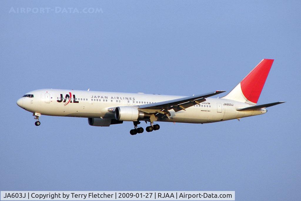 JA603J, Boeing 767-346/ER C/N 32888, JAL B767 on approach to Narita