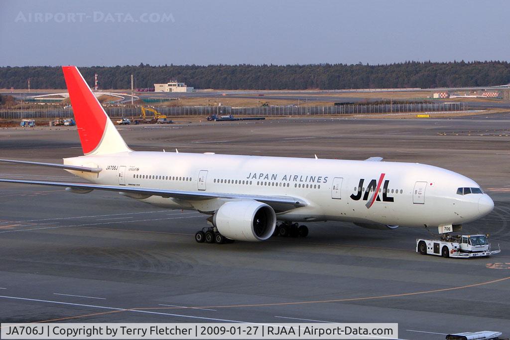JA706J, 2003 Boeing 777-246/ER C/N 33394, JAL B777 at Narita