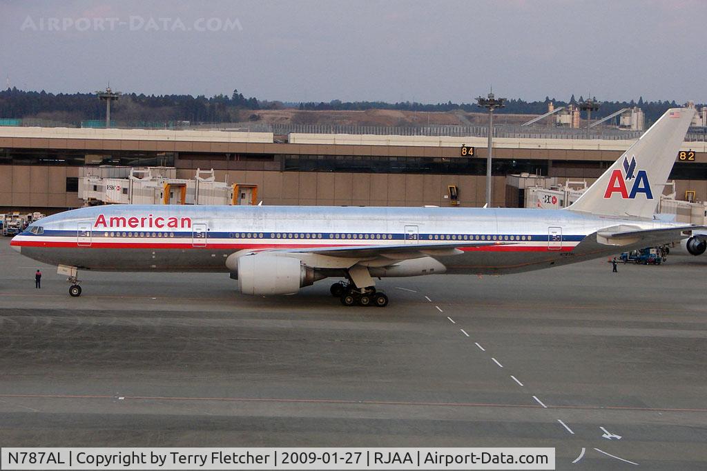 N787AL, 2000 Boeing 777-223 C/N 30010, American B777 at Narita