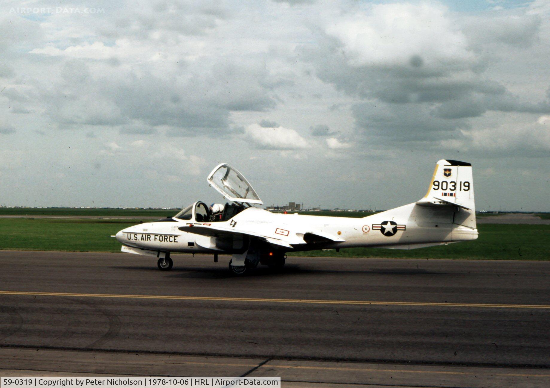 59-0319, 1959 Cessna T-37B Tweety Bird C/N 40481, This trainer from 12 Flying Training Wing at Randolph AFB was on display at the 1978 Confederate Air Force Airshow.