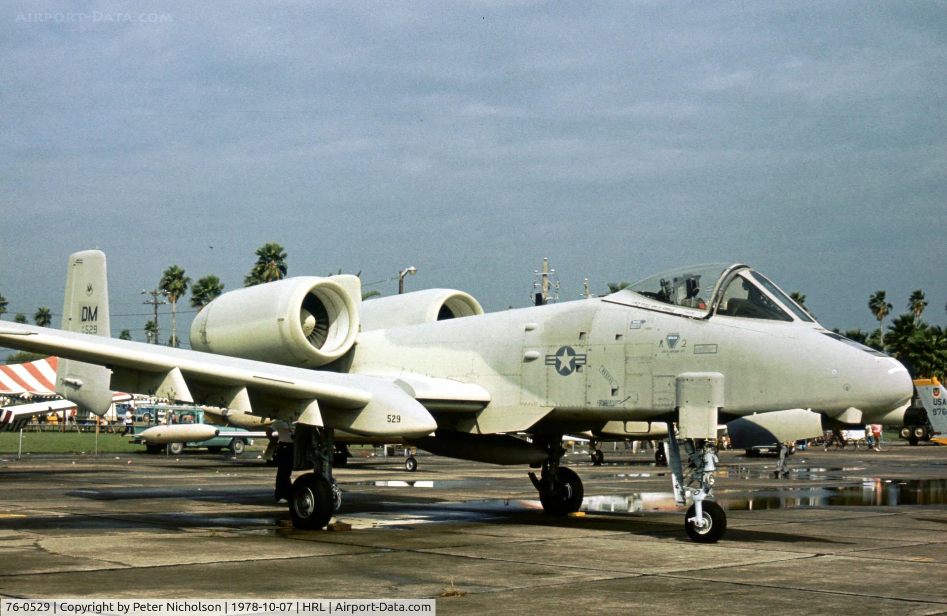 76-0529, 1976 Fairchild Republic A-10A Thunderbolt II C/N A10-0076, Another view of the A-10A on static display at the 1978 Confederate Air Force Airshow.