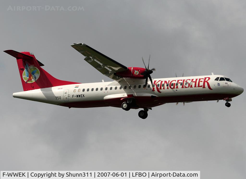 F-WWEK, 2007 ATR 72-212A C/N 750, C/n 750 - To be VT-KAI