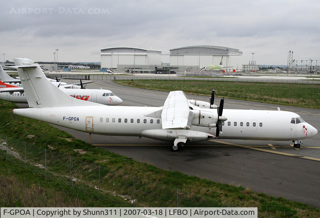 F-GPOA, 1990 ATR 72-202 C/N 204, Parked at Latecoere Aeroservices facility