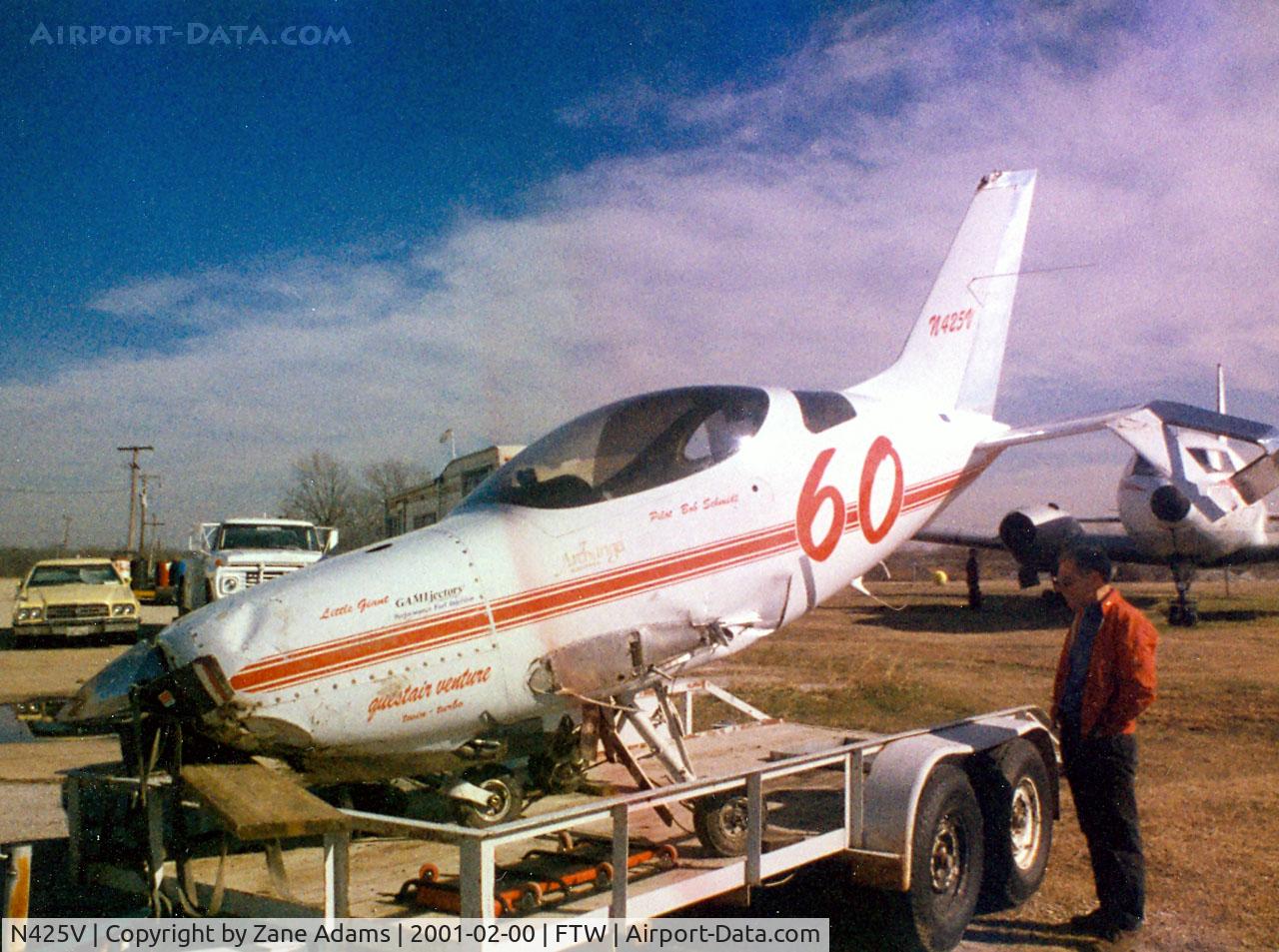 N425V, 1998 Questair Venture C/N BS1, Reno Sport class racer at Meacham Field after a difficult landing