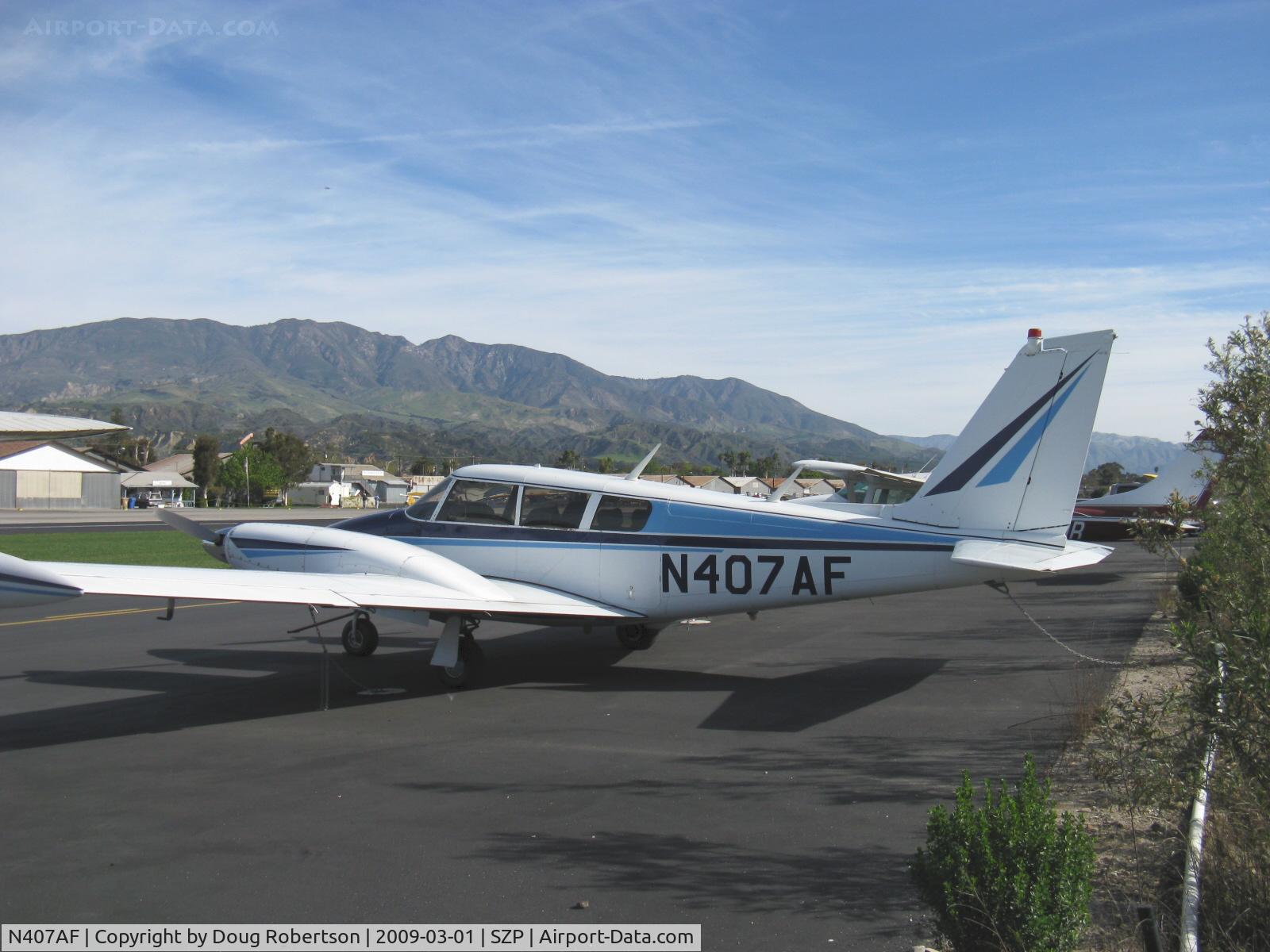 N407AF, 1966 Piper PA-30 Twin Comanche Twin Comanche C/N 30-1285, 1966 Piper PA-30 TWIN COMANCHE, two Lycoming IO-320 160 Hp each