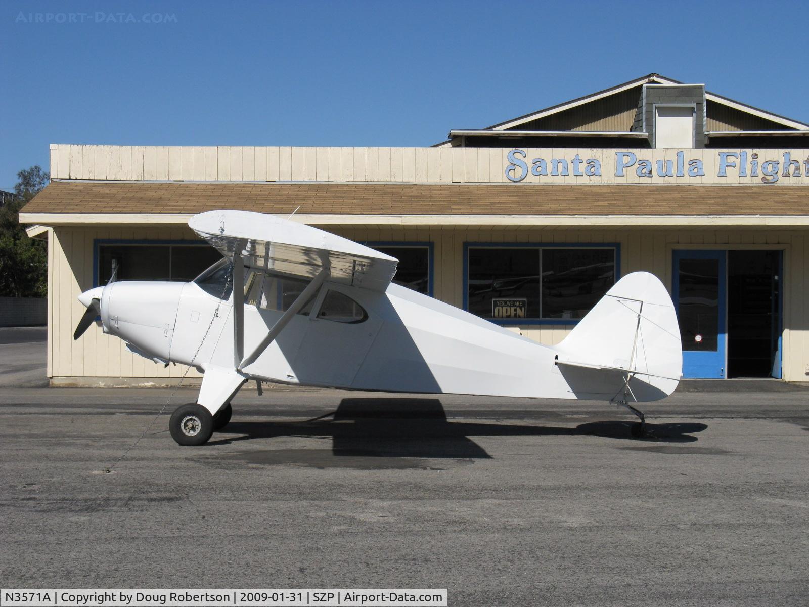 N3571A, 1953 Piper PA-22-135 Tri-Pacer C/N 22-1845, 1953 Piper PA-22-135 TRI-PACER, Lycoming O0290-D2 135 Hp, converted to taildragger, Hoerner Tips removed, recover & refinished