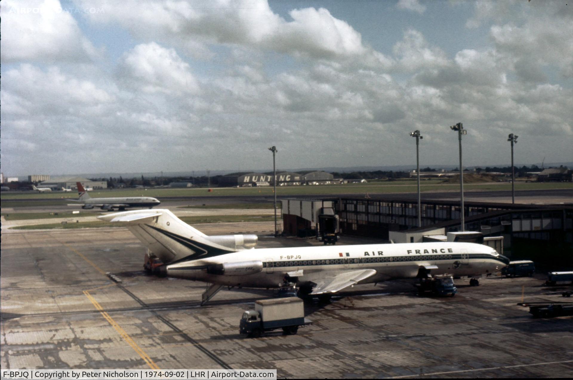 F-BPJQ, 1971 Boeing 727-228 C/N 20470, Boeing 727 of Air France at Terminal 2 of London Heathrow.