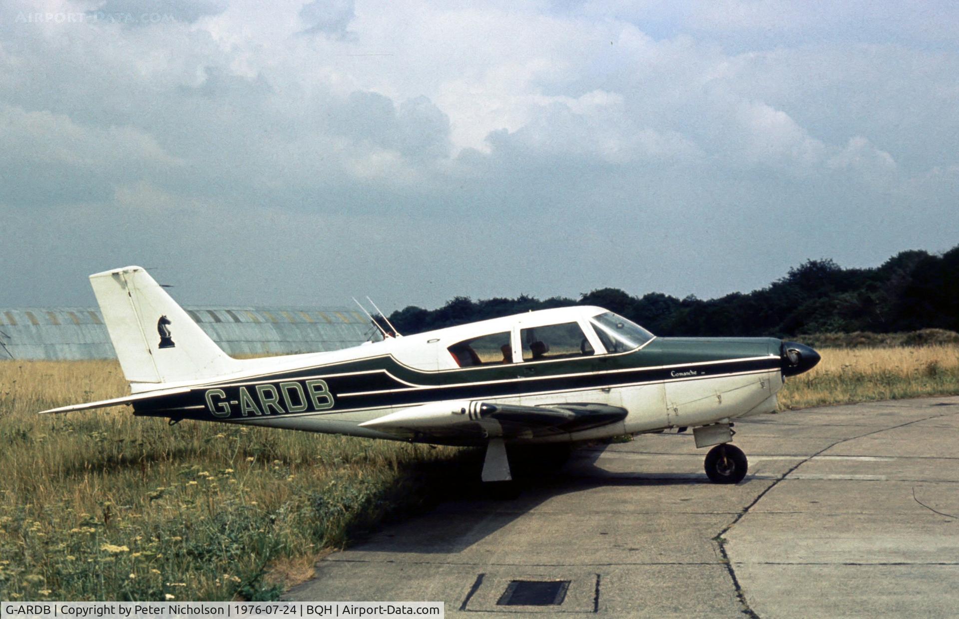 G-ARDB, 1960 Piper PA-24-250 Comanche C/N 24-2166, This Comanche was seen at Biggin Hill in the Summer of 1976.