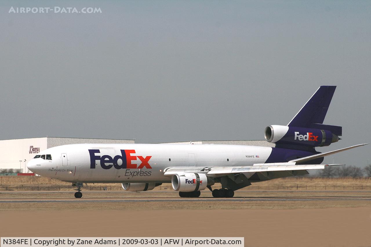 N384FE, 1973 McDonnell Douglas MD-10-10F C/N 46617, Fedex turning off the runway at Alliance Fort Worth