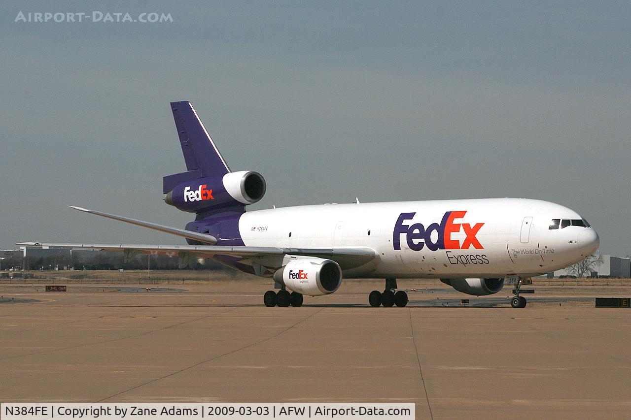 N384FE, 1973 McDonnell Douglas MD-10-10F C/N 46617, Fedex turning off the runway at Alliance Fort Worth