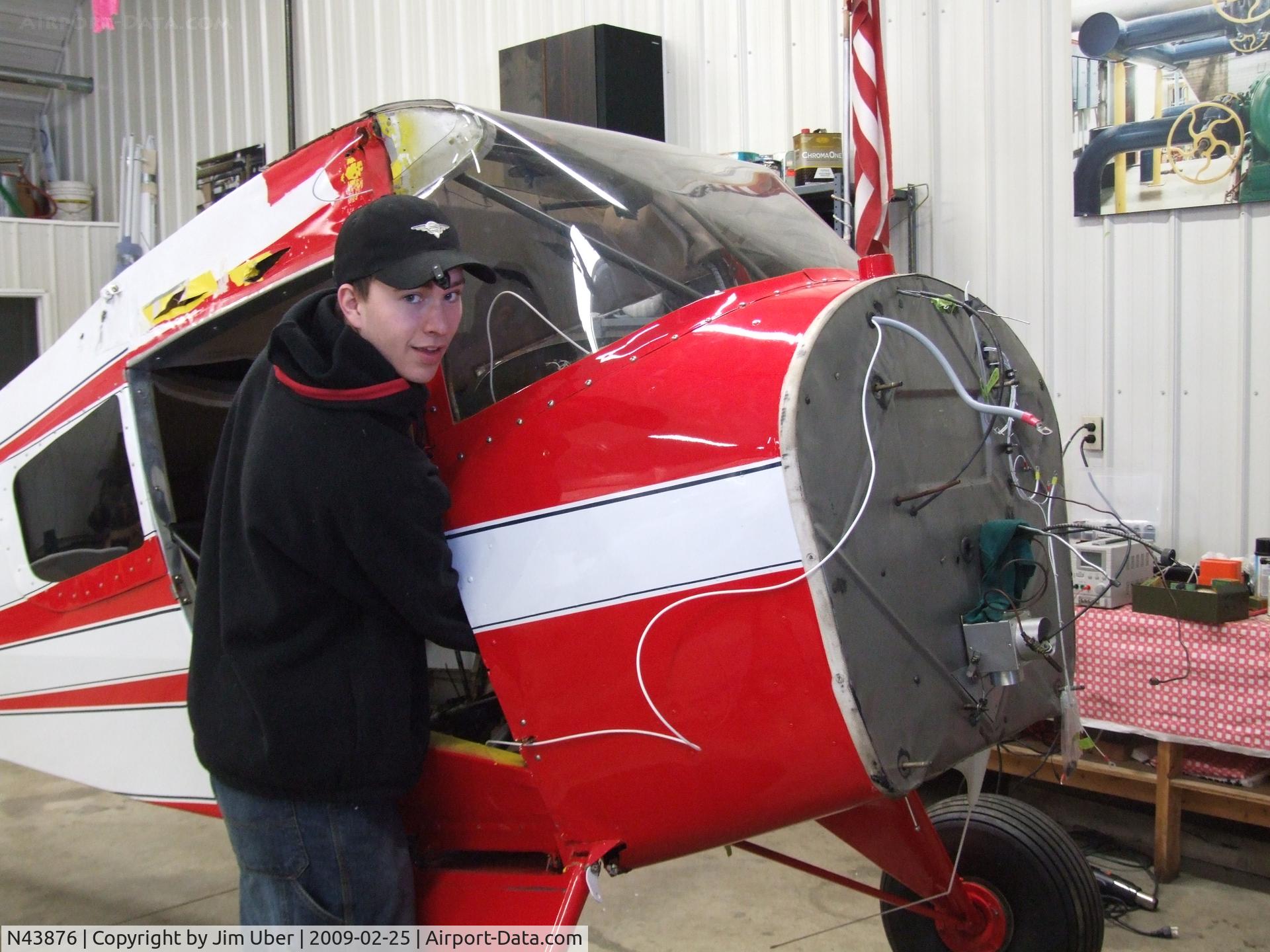 N43876, 1946 Taylorcraft F-19 Sportsman Sportsman C/N 7535, Keep chipping away- it'll be in the air soon (at Bryant Hill)