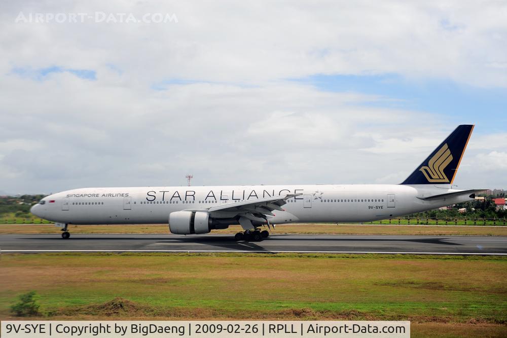 9V-SYE, 1999 Boeing 777-312 C/N 28531, An SQ B777-300 just landed at RPLL.