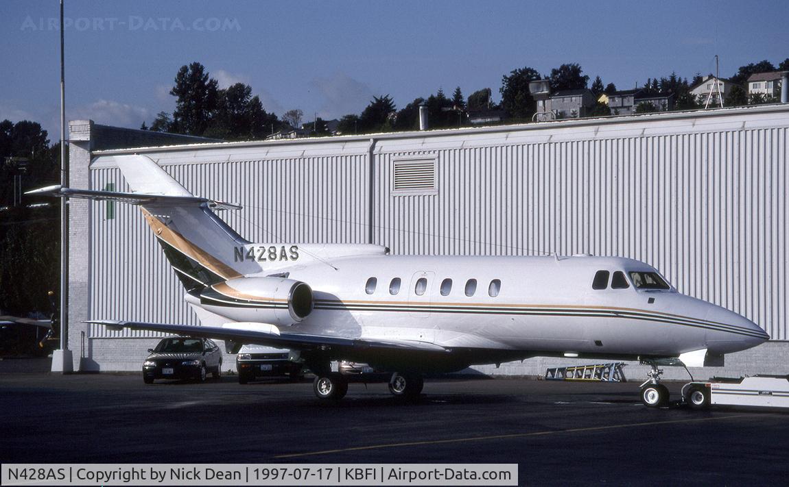 N428AS, 1978 Hawker Siddeley HS125 700A C/N 257026, KBFI (W/O Beaumont TX 20th Sept 2003 on a training flight)