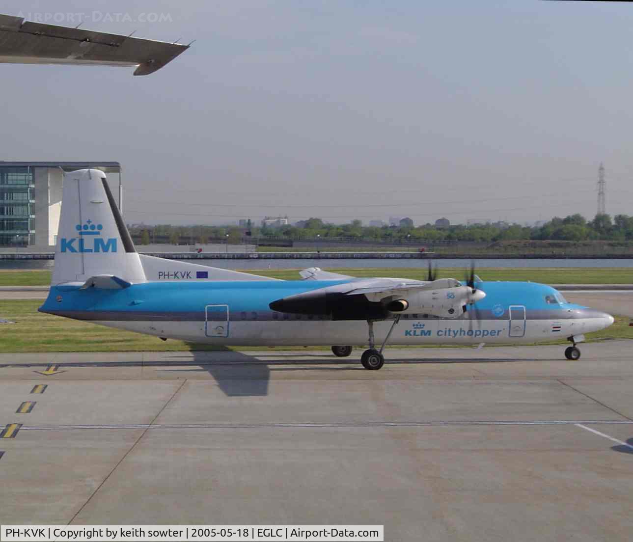 PH-KVK, 1991 Fokker 50 C/N 20219, Taken through glass from the departure lounge