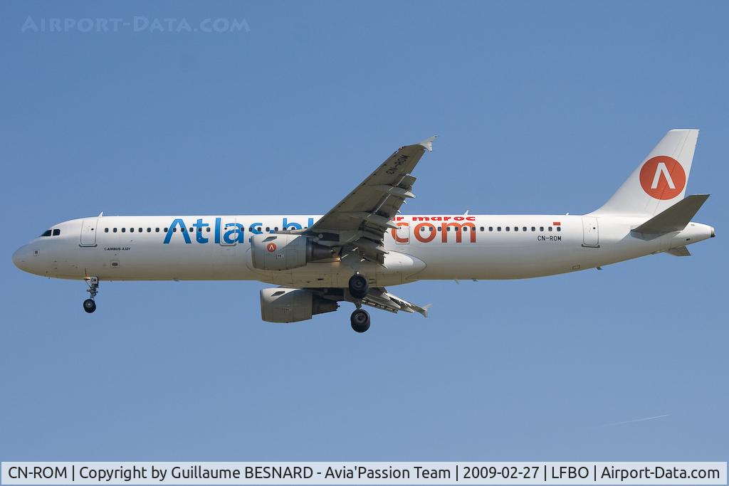 CN-ROM, 2007 Airbus A321-211 C/N 3070, Landing 32L