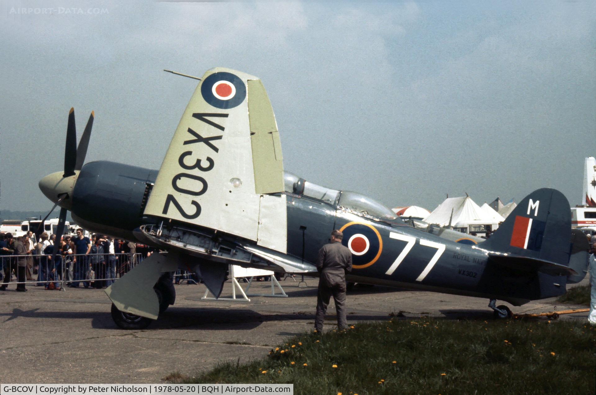 G-BCOV, 1948 Hawker Sea Fury T.20 C/N ES.3613, Sea Fury T.20 VX302 at the 1978 Biggin Hill Airshow.