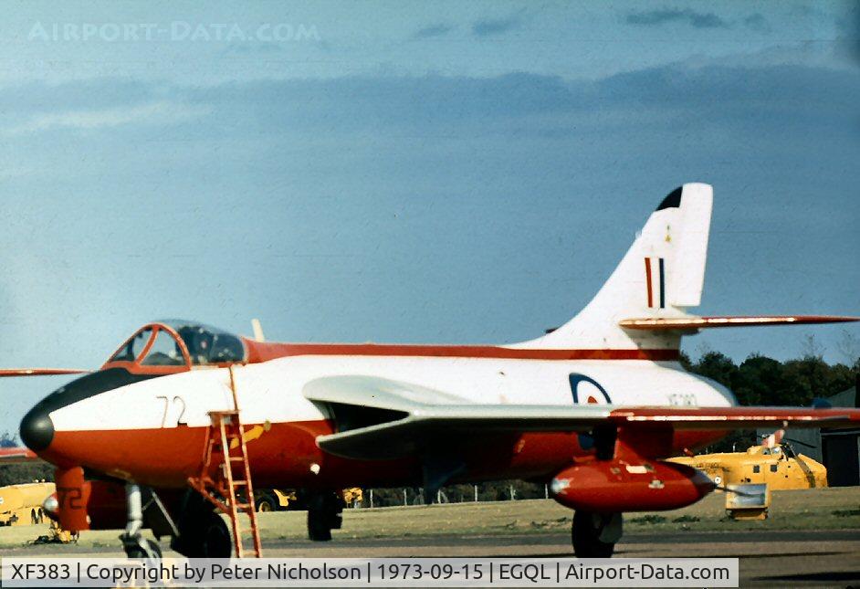 XF383, 1956 Hawker Hunter F.6 C/N S4/U/3283, Another Hunter F.6 of 4 Flying Training School displayed at the 1973 Leuchars Airshow.