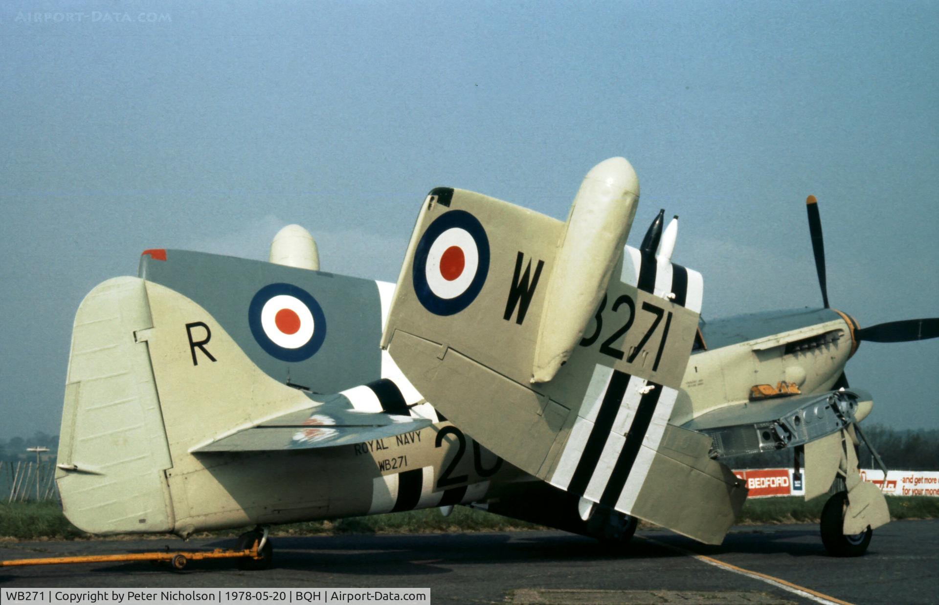 WB271, 1949 Fairey Firefly AS.5 C/N F.8497, Firefly of the Royal Navy Historic Flight in the markings of 812 Naval Air Squadron on display at the 1978 Biggin Hill Airshow.