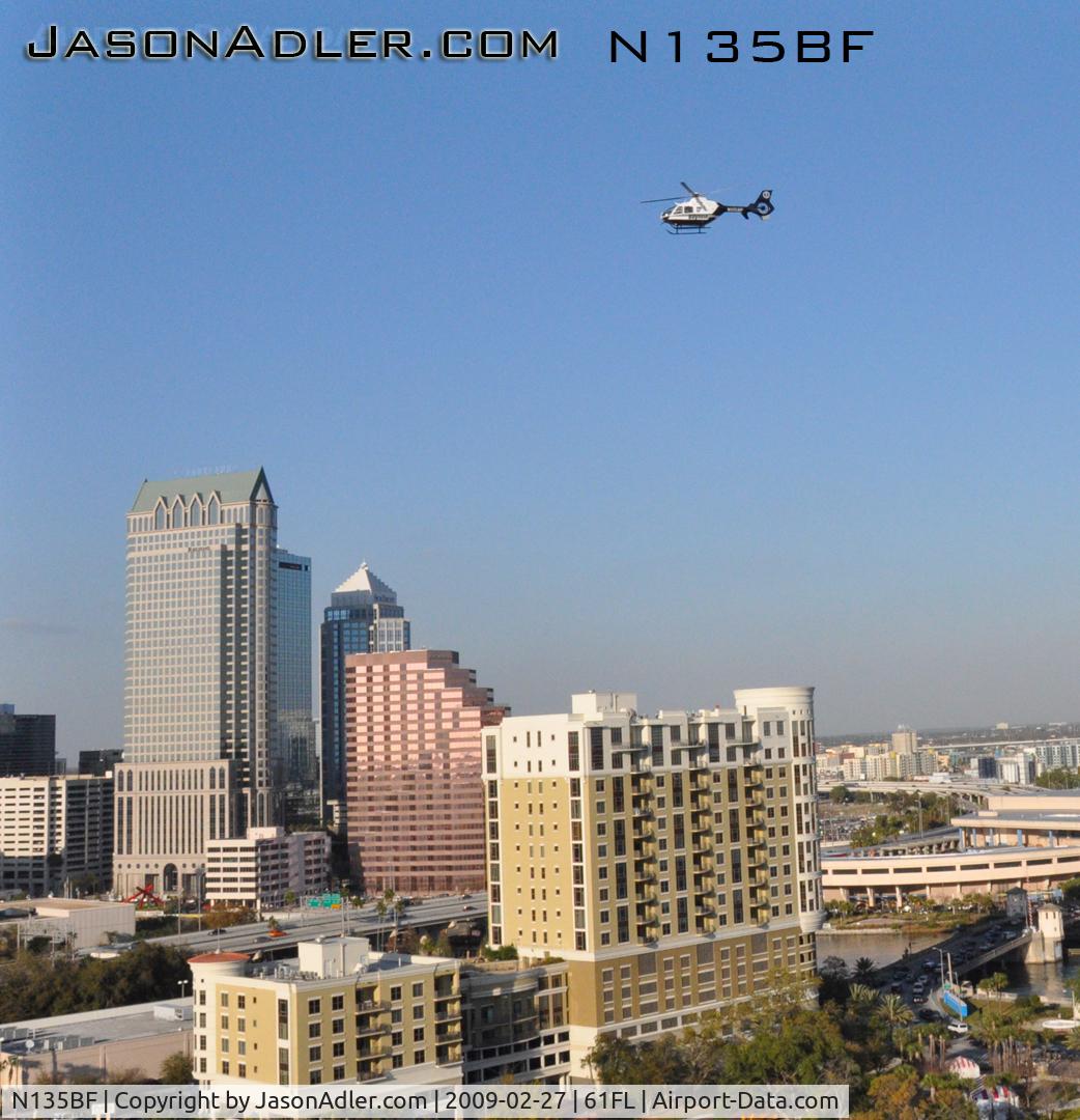 N135BF, 2006 Eurocopter EC-135P-2 C/N 0490, Bayflite taking off from Tampa General Hospital. The view of downtown Tampa in the background. Please visit my website for more FULL SIZE pictures.