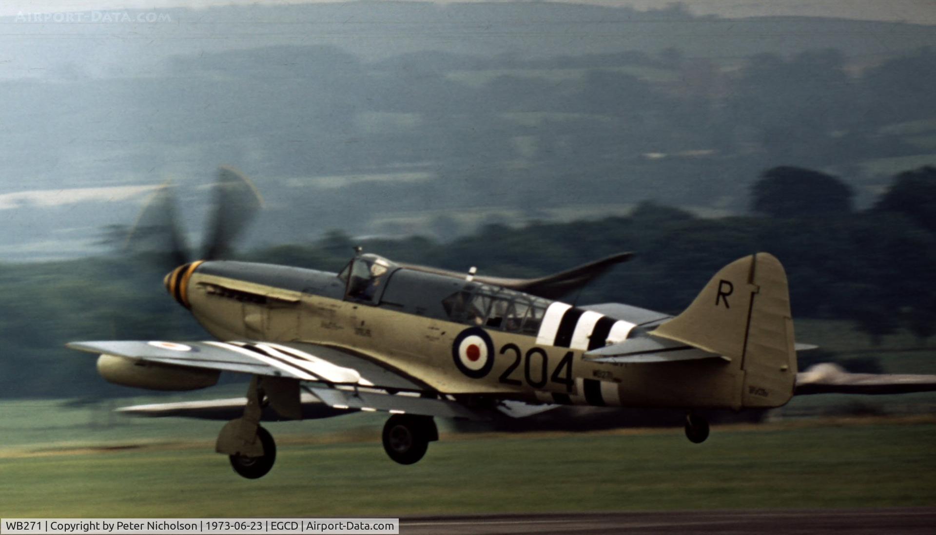 WB271, 1949 Fairey Firefly AS.5 C/N F.8497, Six months after being restored to flying condition, the Royal Navy Historic Flight attended the 1973 Woodford Airshow.