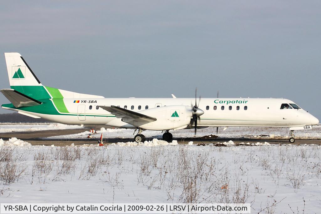 YR-SBA, 1996 Saab 2000 C/N 2000-038, On taxiway Bravo (with thanks to Rares Matei for editing help)