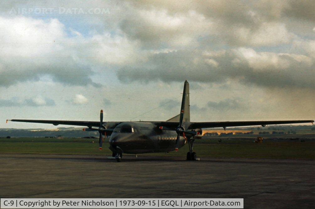 C-9, 1960 Fokker F-27-300M Troopship C/N 10159, Military version of the F-27 Friendship, this Troopship of 334 Squadron Royal Netherlands Air Force attended the 1973 Leuchars Airshow.