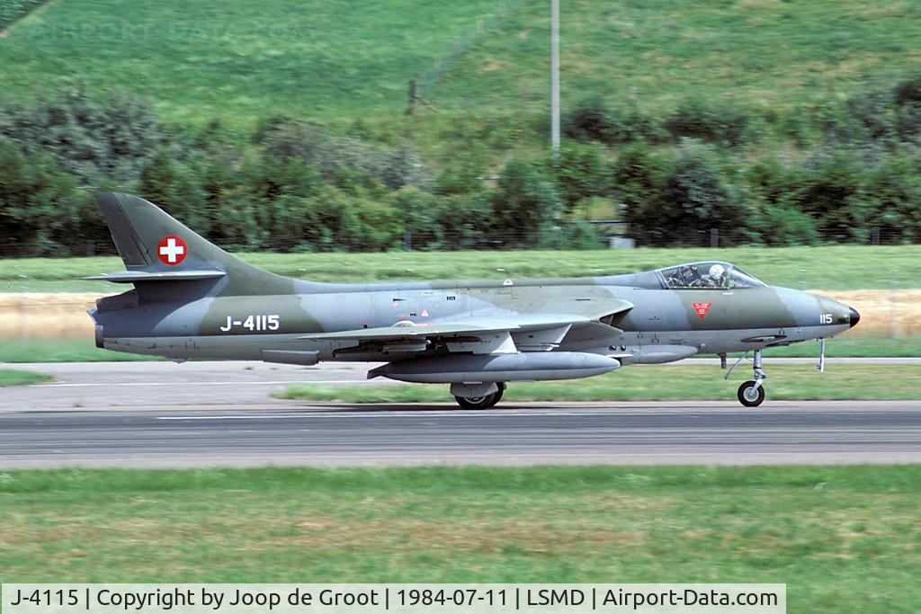 J-4115, Hawker Hunter F.58A C/N S4U/3312, One of the first Hunters I ever photographed. Seen during my very first trip to Switzerland.