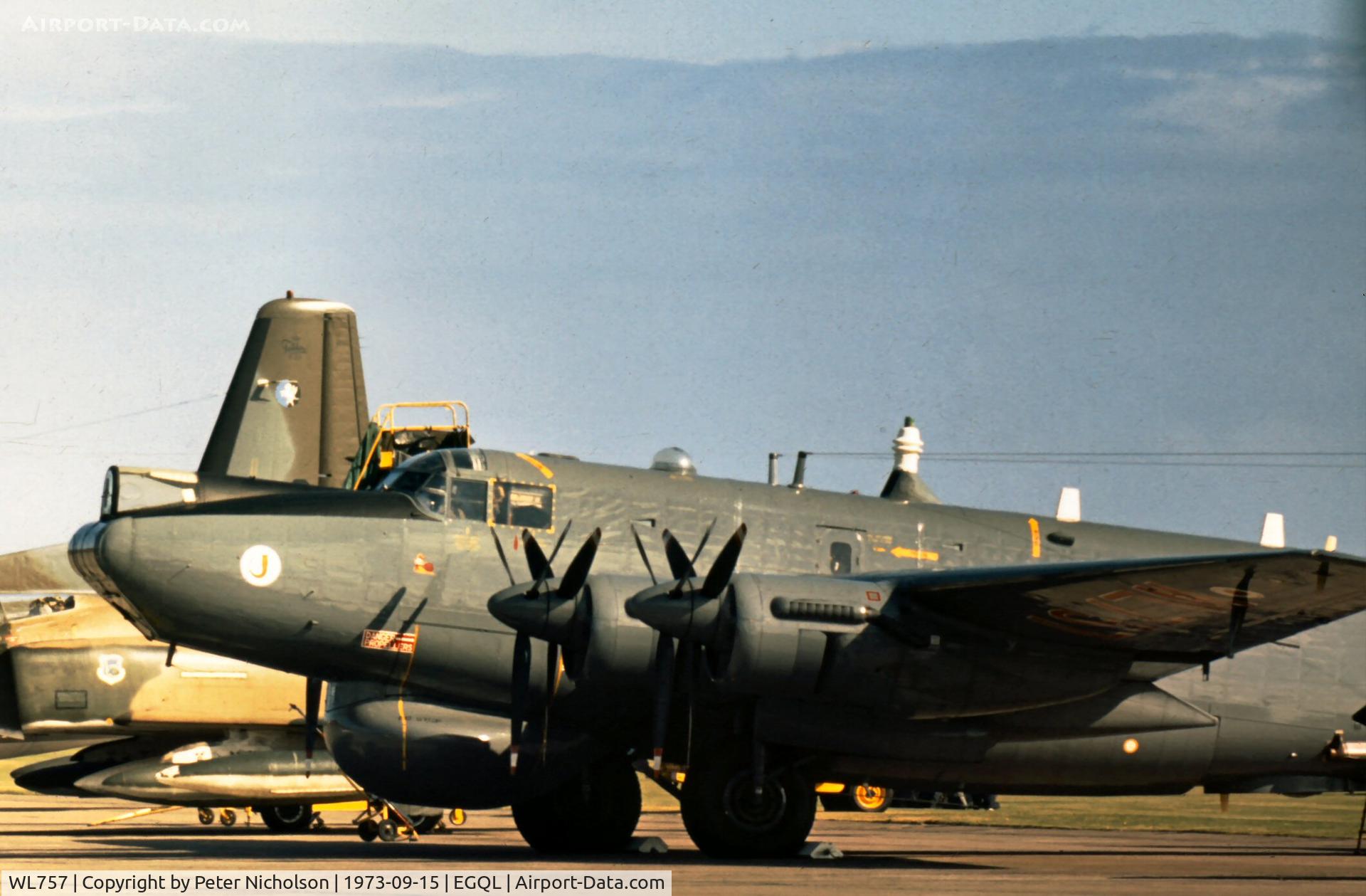 WL757, Avro 716 Shackleton AEW.2 C/N Not found WL757, Shackleton AEW.2 of 8 Squadron based at RAF Lossiemouth on display at the 1973 Leuchars Airshow.
