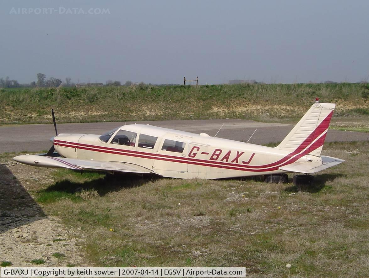 G-BAXJ, 1970 Piper PA-32-300 Cherokee Six Cherokee Six C/N 32-40763, In a damage state following loss of undercarriage when landing short of the runway